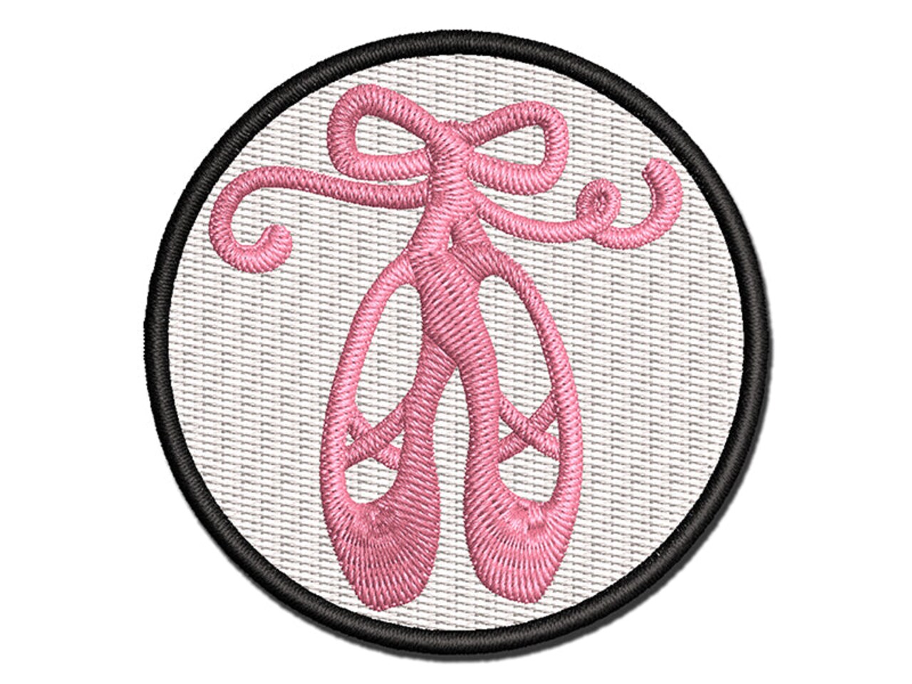 Ballet Shoes Slippers Ballerina Multi-Color Embroidered Iron-On or Hook & Loop Patch Applique